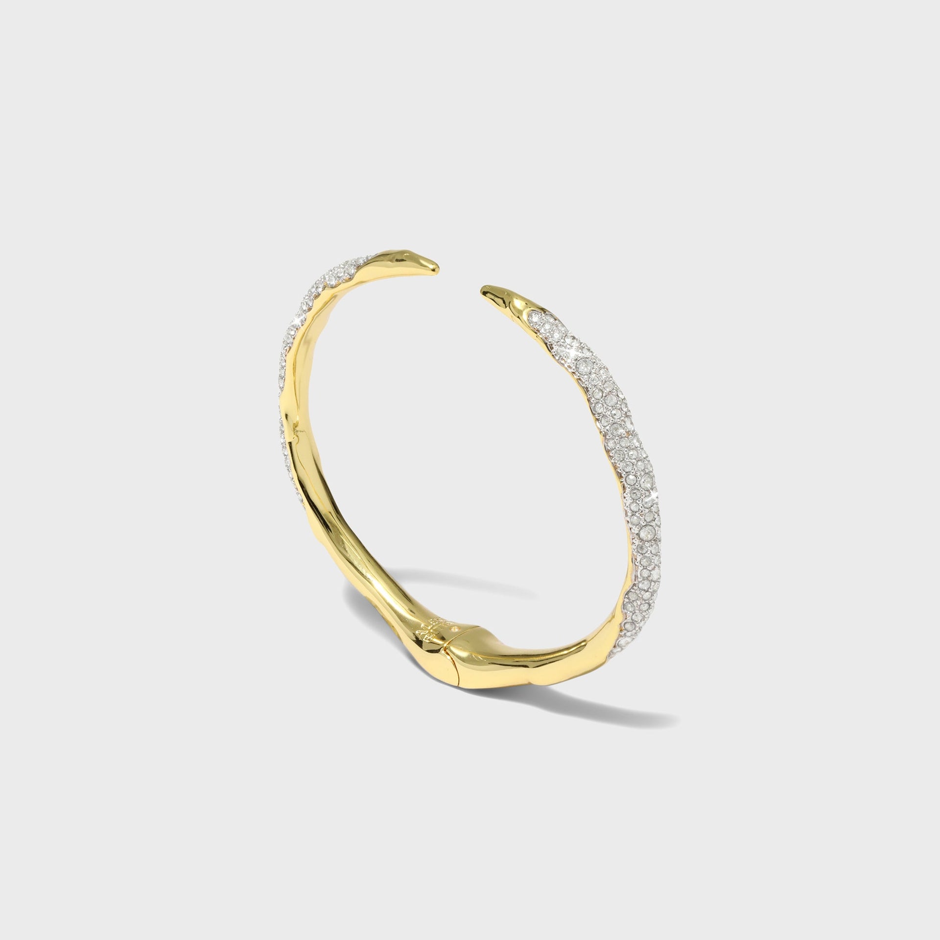 Alexis Bittar Solanales Crystal Claw Hinge Bracelet - Gold / Silver