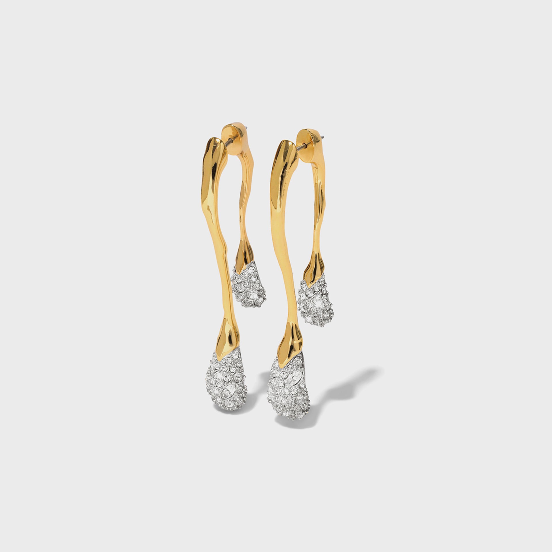 Alexis Bittar Solanales Crystal Front Back Double Drop Earring - Gold