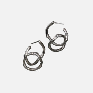 Alexis Bittar Twisted Interlock Hoop Earrings - Silver