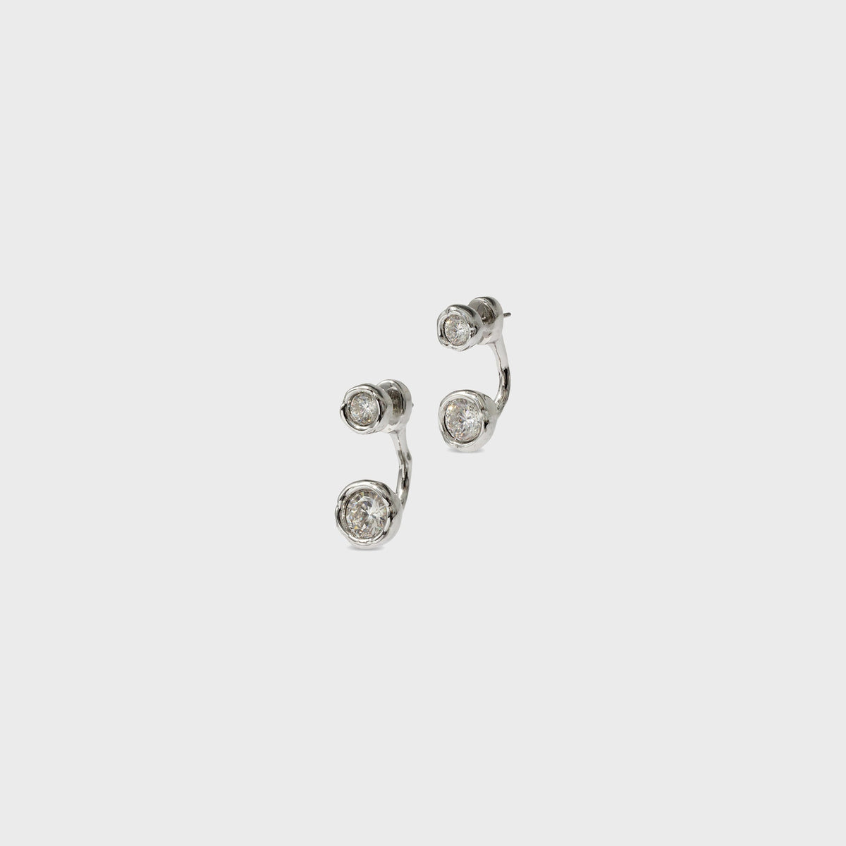 Alexis Bittar Asterales Silver Molten Front Back Earring - Silver