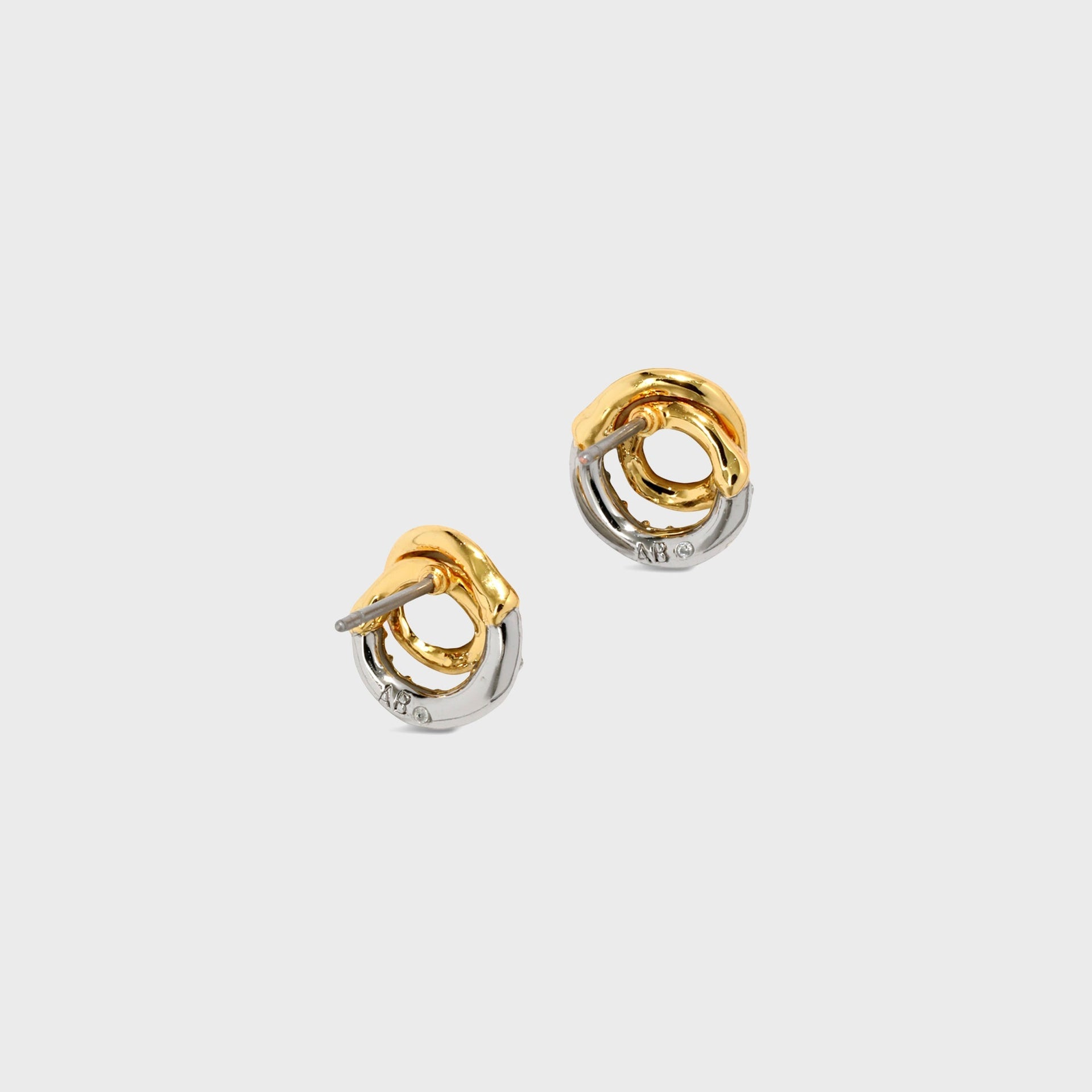 Alexis Bittar Solanales Gold Crystal Spiral Stud Earrings - Gold / Silver