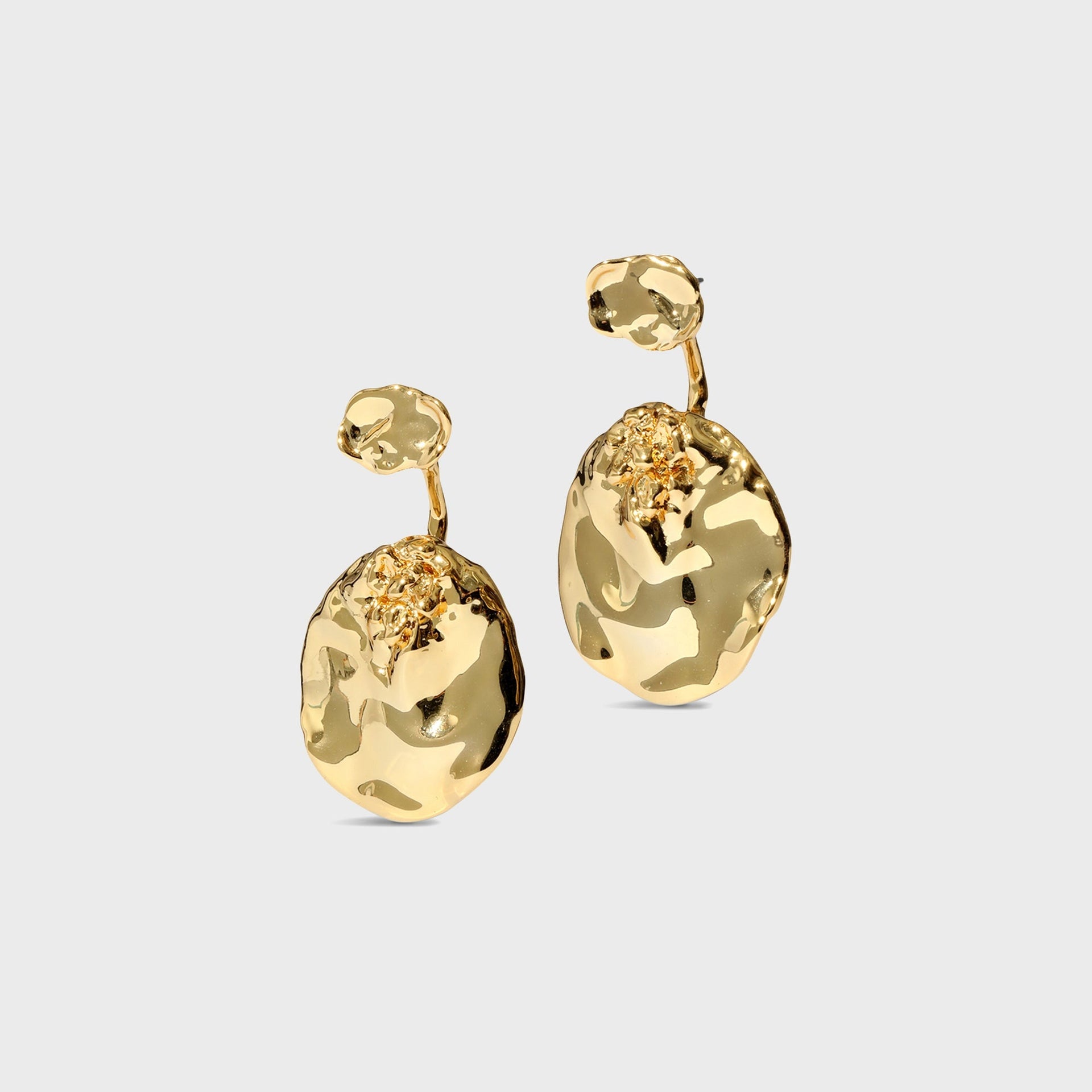 Alexis Bittar Brut Gold Coin Front Back Earrings - Gold