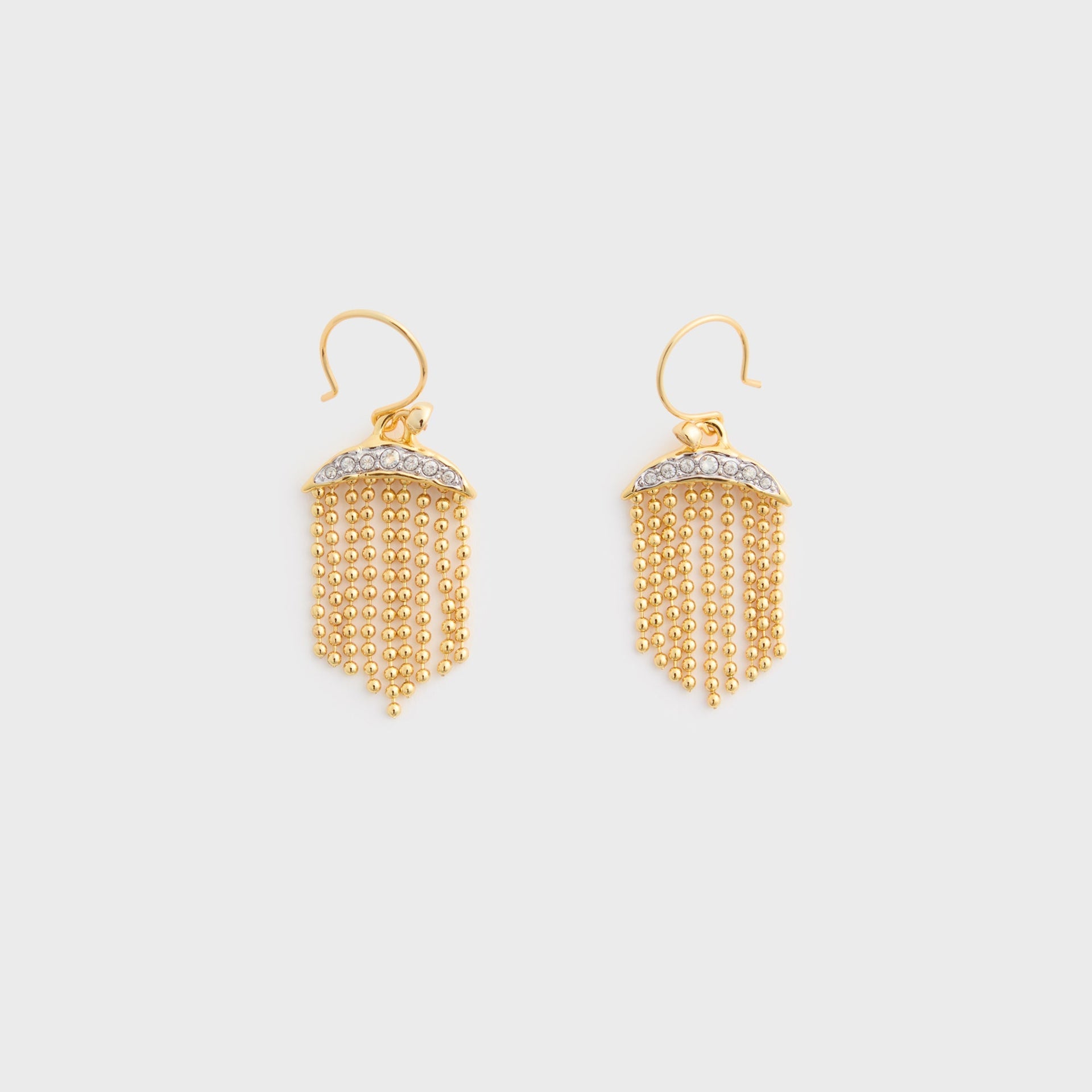 Alexis Bittar Solanales Crystal Petite Fringe Wire Earring in Gold
