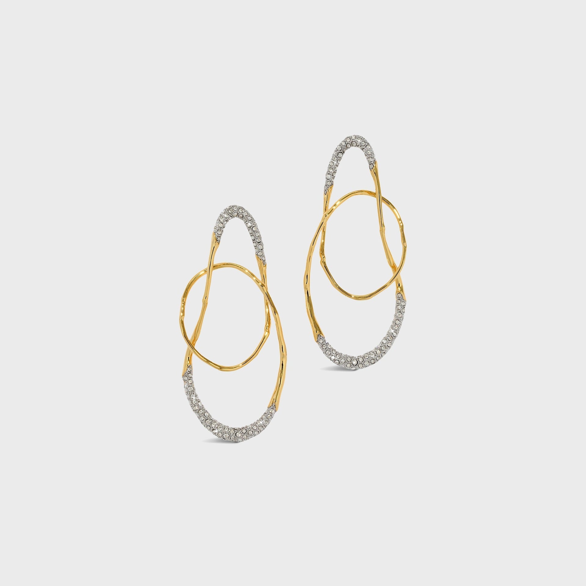 Alexis Bittar Solanales Crystal Twist Orbit Earrings - Gold
