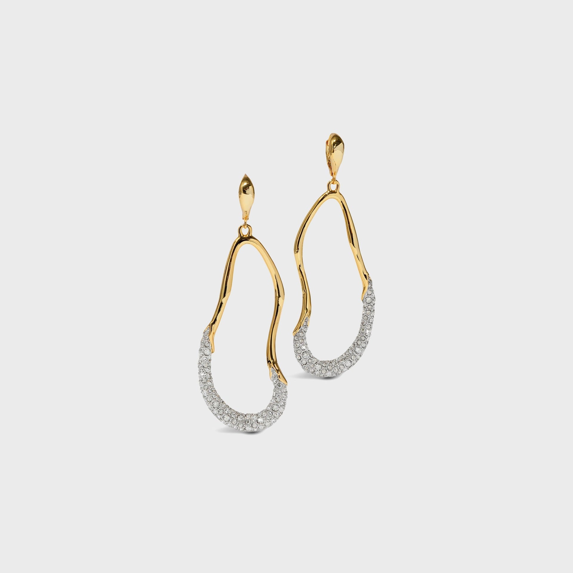 Alexis Bittar Solanales Crystal Leverback Drop Earrings - Gold