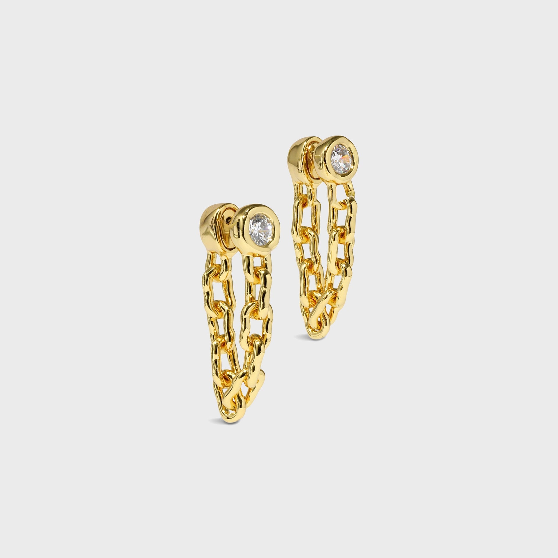 Alexis Bittar Asterales Linked CZ Front Back Earrings - Gold