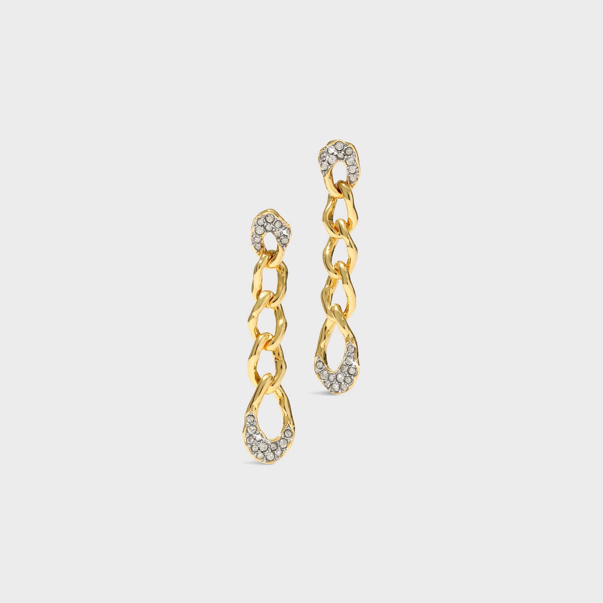 Alexis Bittar Solanales Crystal Chain Link Drop Earrings - Gold