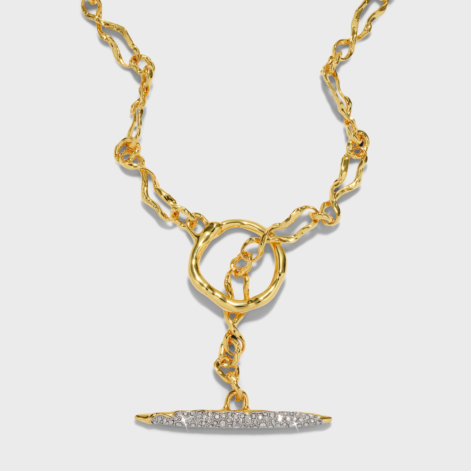 Alexis Bittar Solanales Gold Crystal Toggle Necklace - Gold