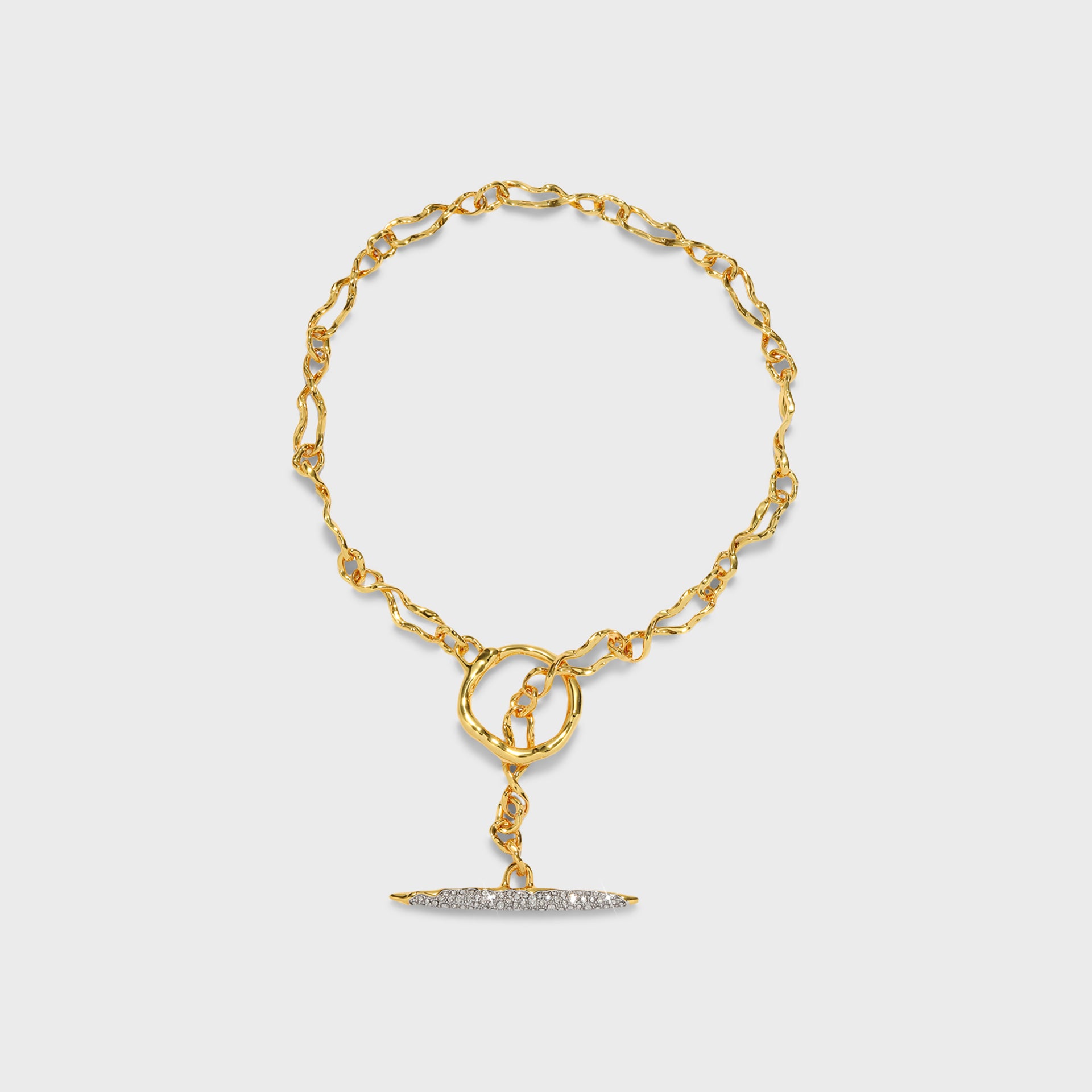 Alexis Bittar Solanales Gold Crystal Toggle Necklace - Gold