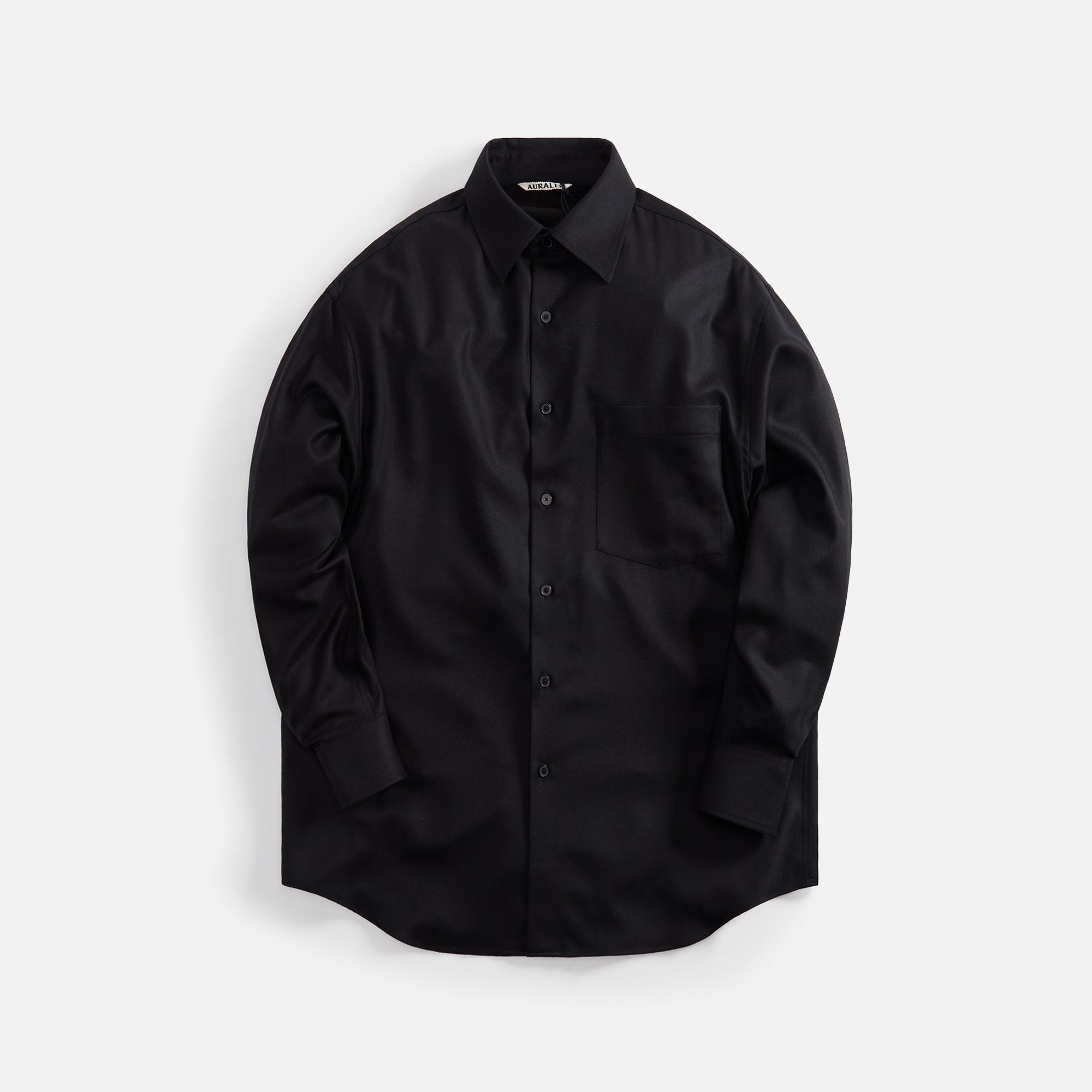 Auralee Super Light Wool Easy Shirt - Black – Kith