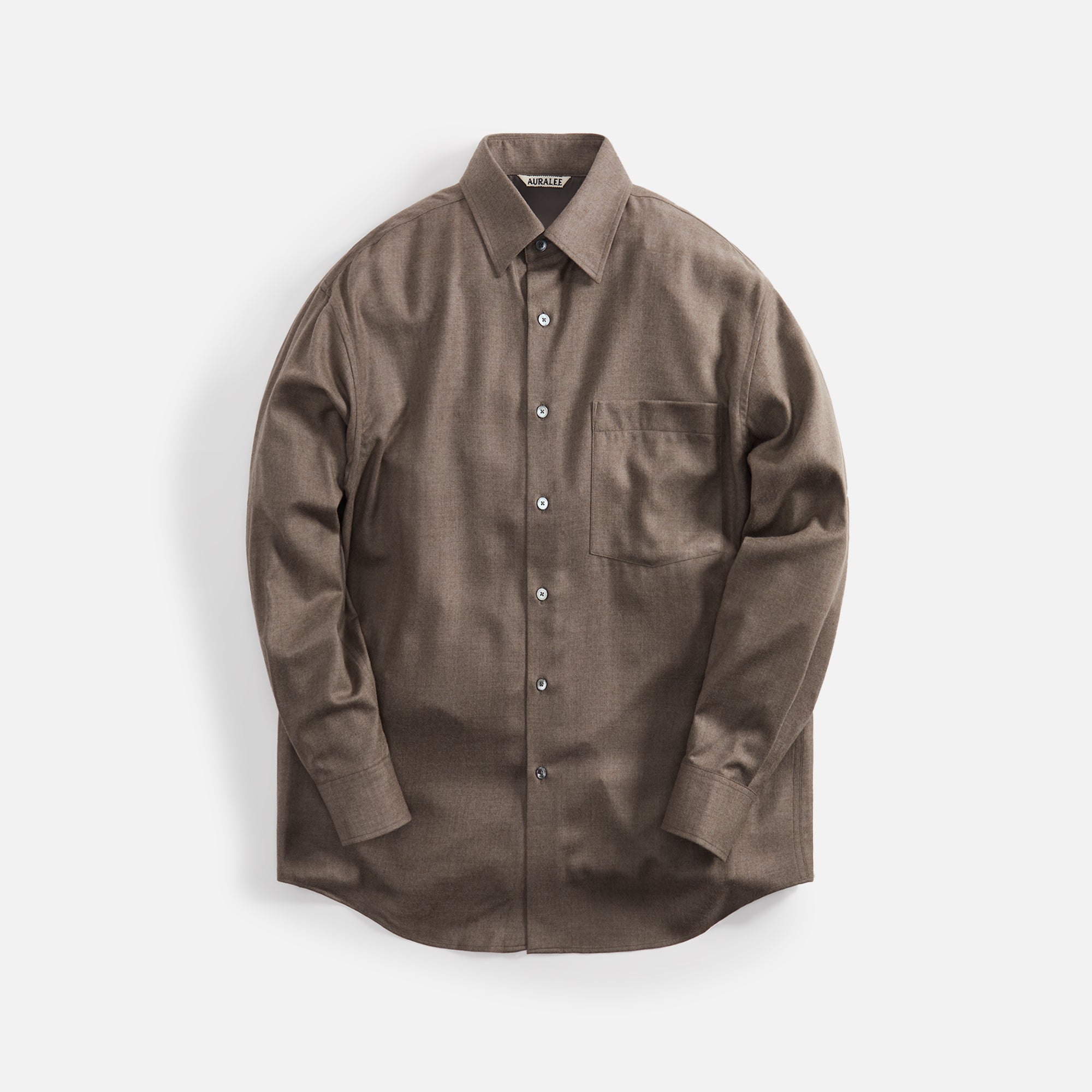 Auralee Super Light Wool Easy Shirt - Brown – Kith