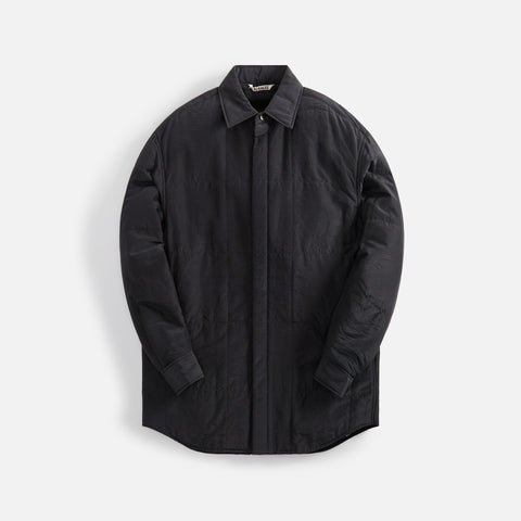 Auralee Quilted Light Silk Cotton Shirt - Ink Black