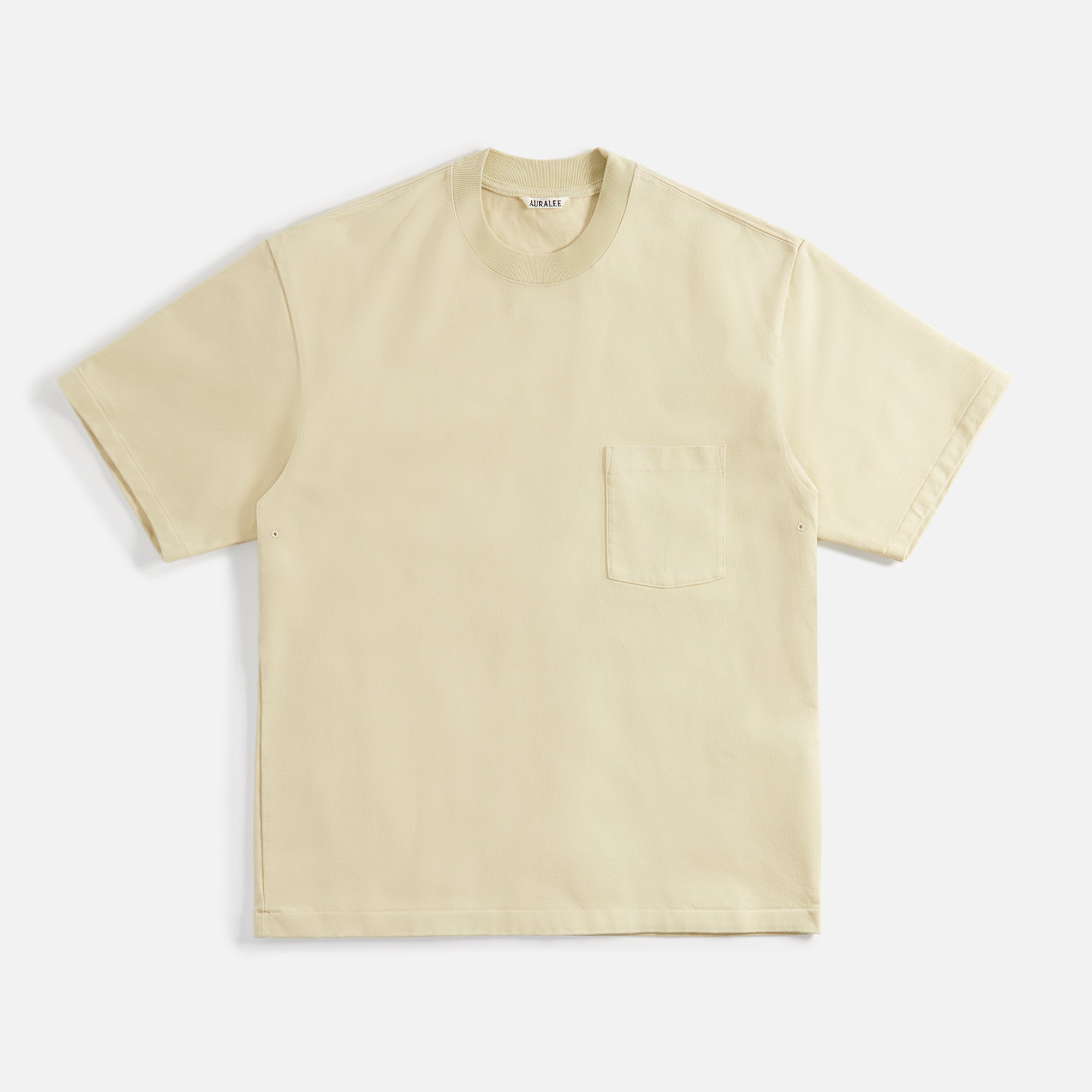 Auralee Stand-Up Tee - Light Khaki