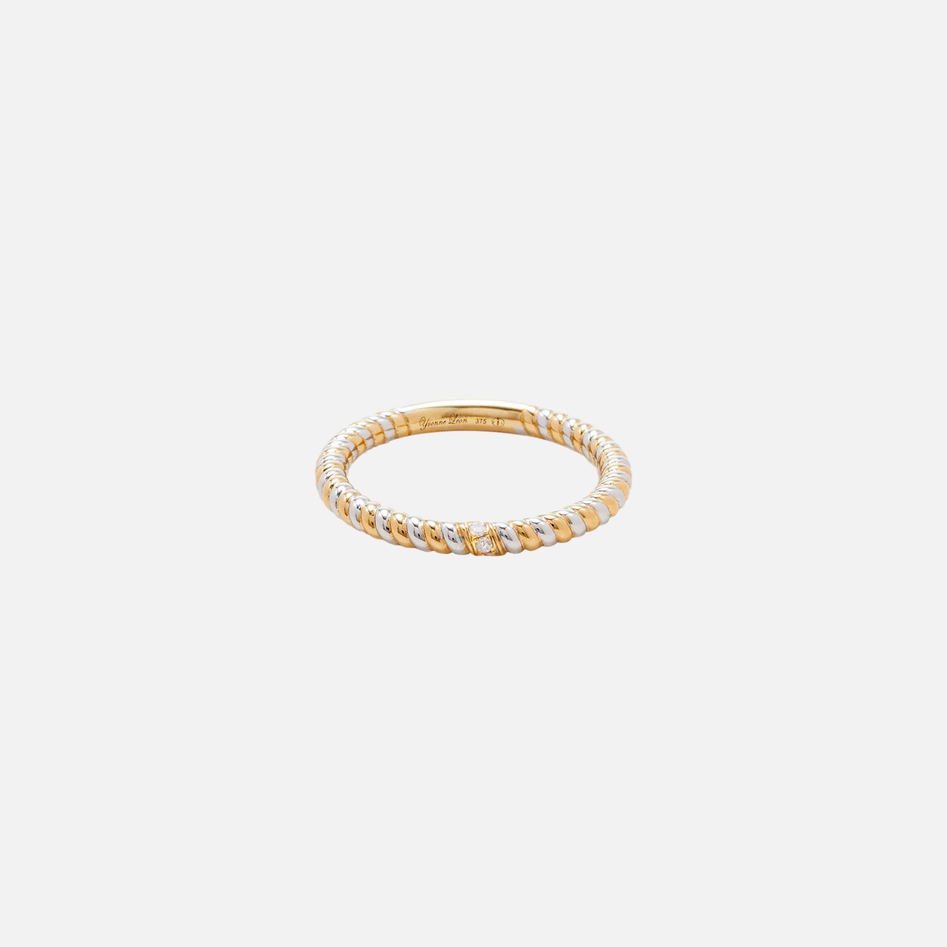 Yvonne Leon Alliance Mini Twist Ring - Gold /  White