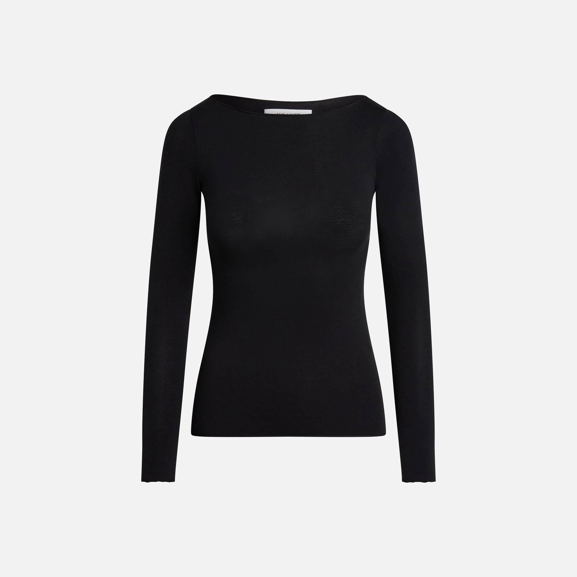 Aya Muse Basics Boatneck Long Sleeve Tee - Black