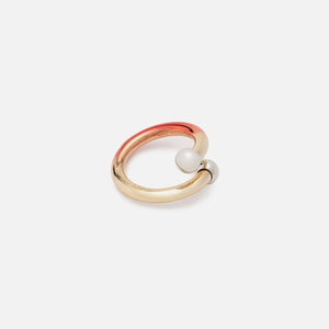Ambush Small Fire Barbell Ring - Red Silver – Kith