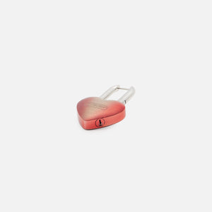 Ambush Fire Heart Padlock Earrings - Red