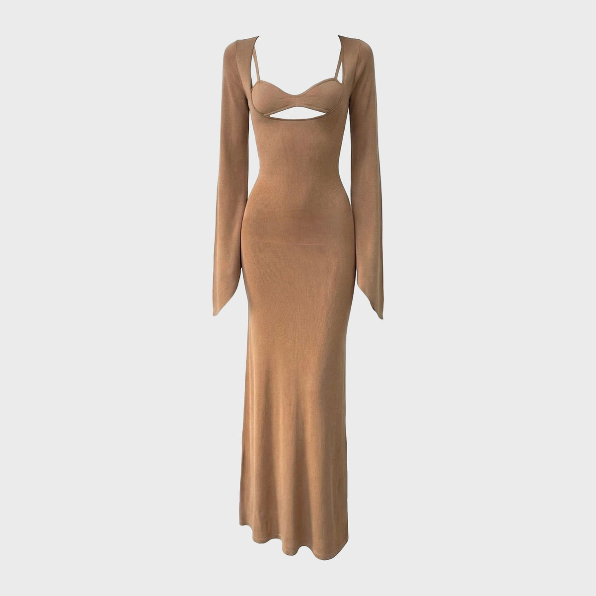 Aya Muse Zair Layered Gown - Caramel