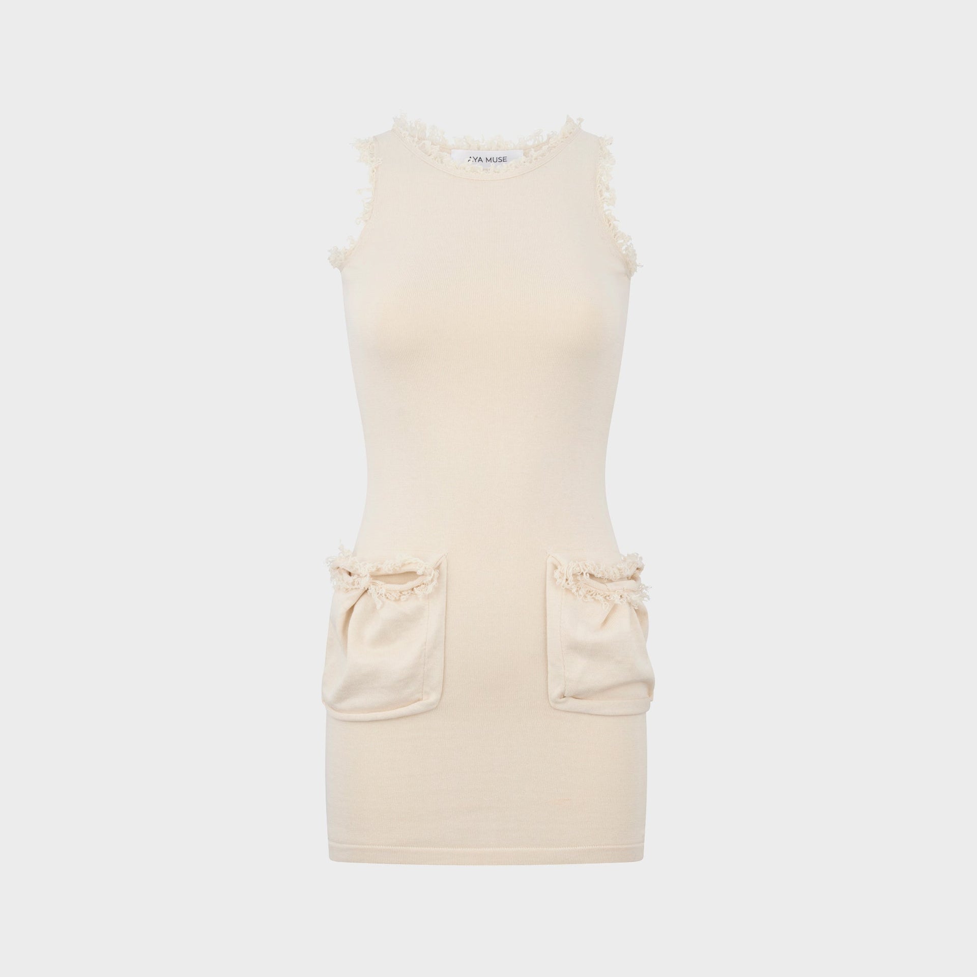 Aya Muse Fleur Mini Dress in Vanilla