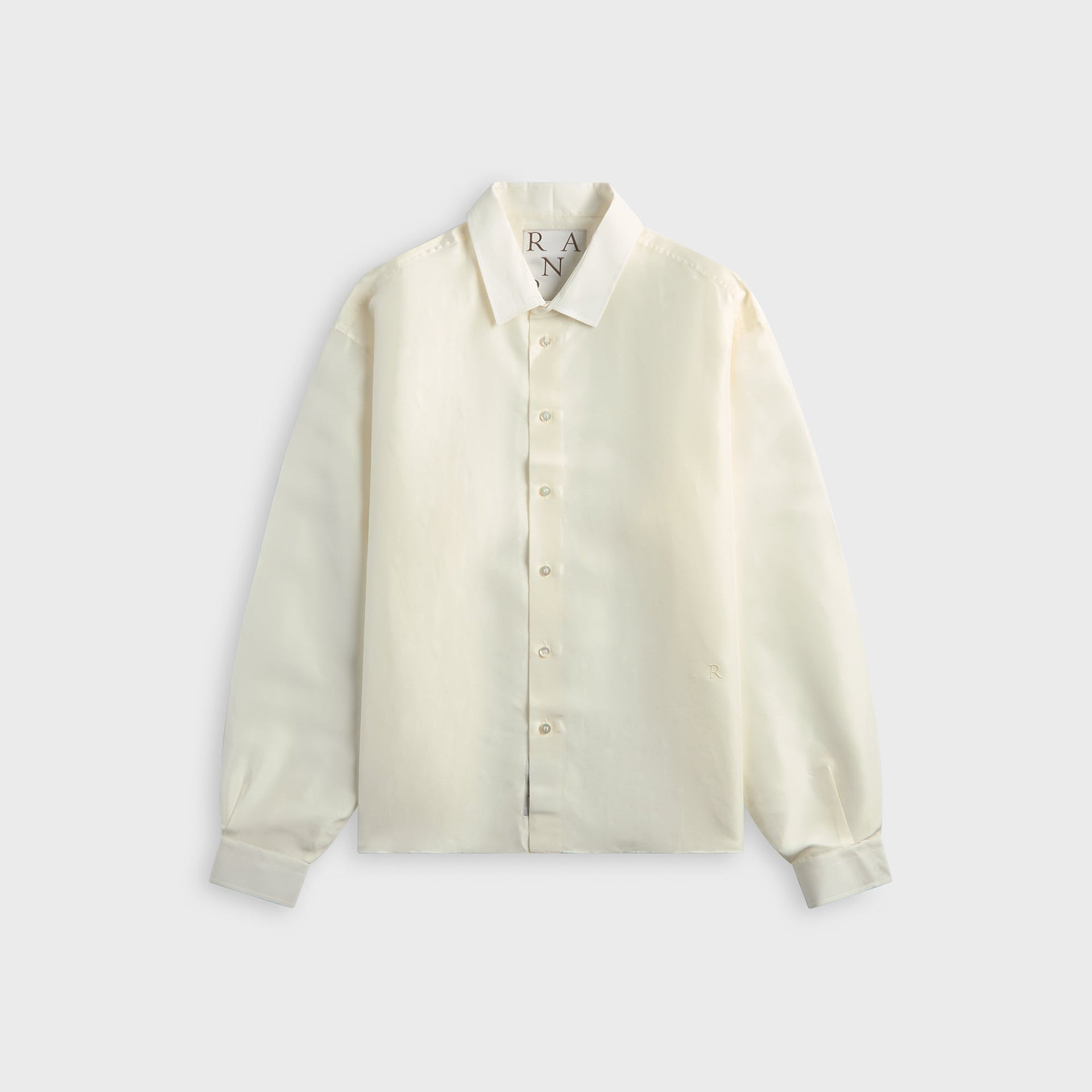 Ranra Field Silk Linen Long Sleeve Shirt - Ivory