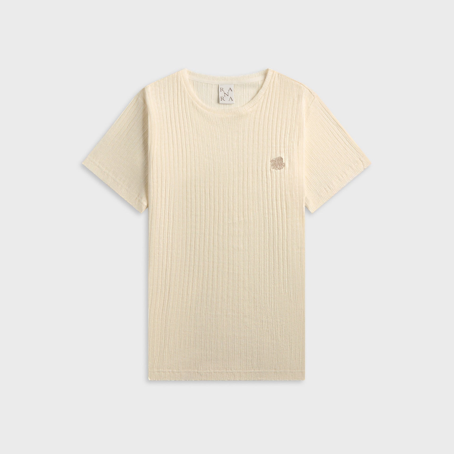 Ranra Caldera Rib Linen Short Sleeve Tee - Pristine