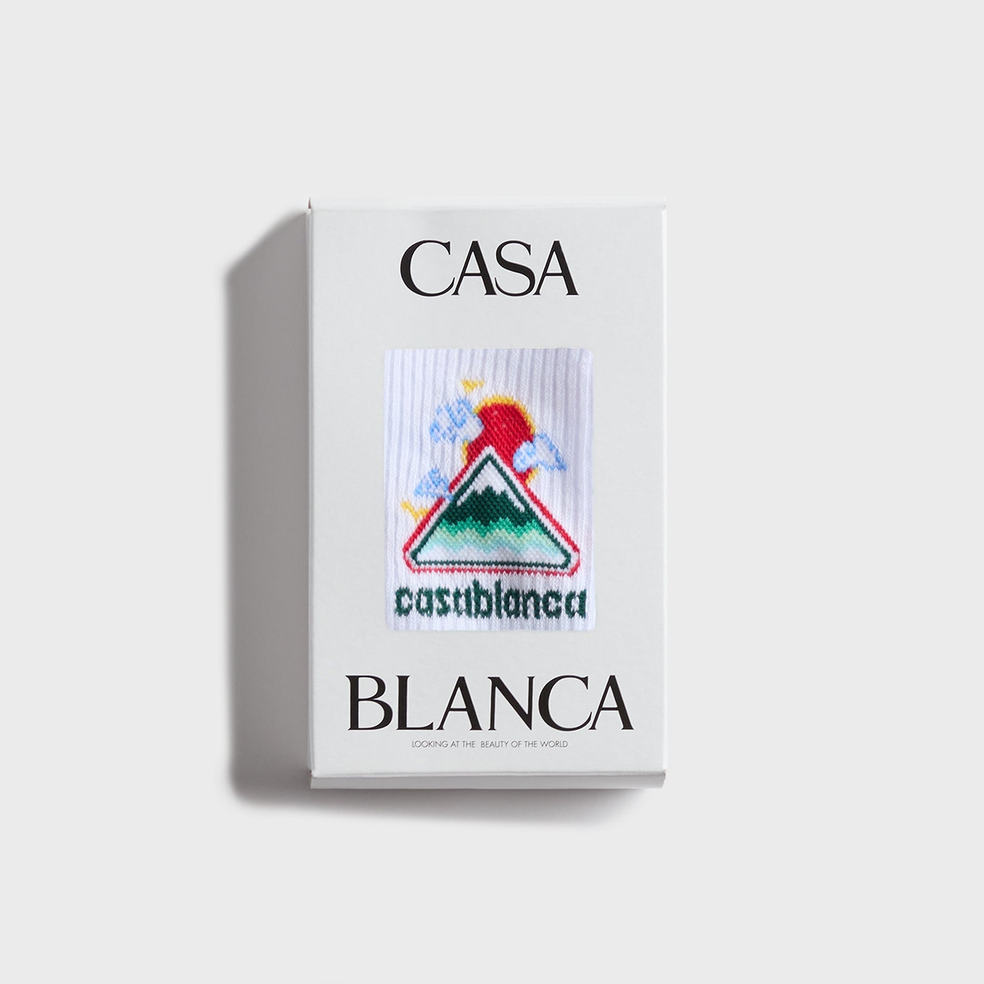 Casablanca Printed Sports Socks Montagne Ondulee in White