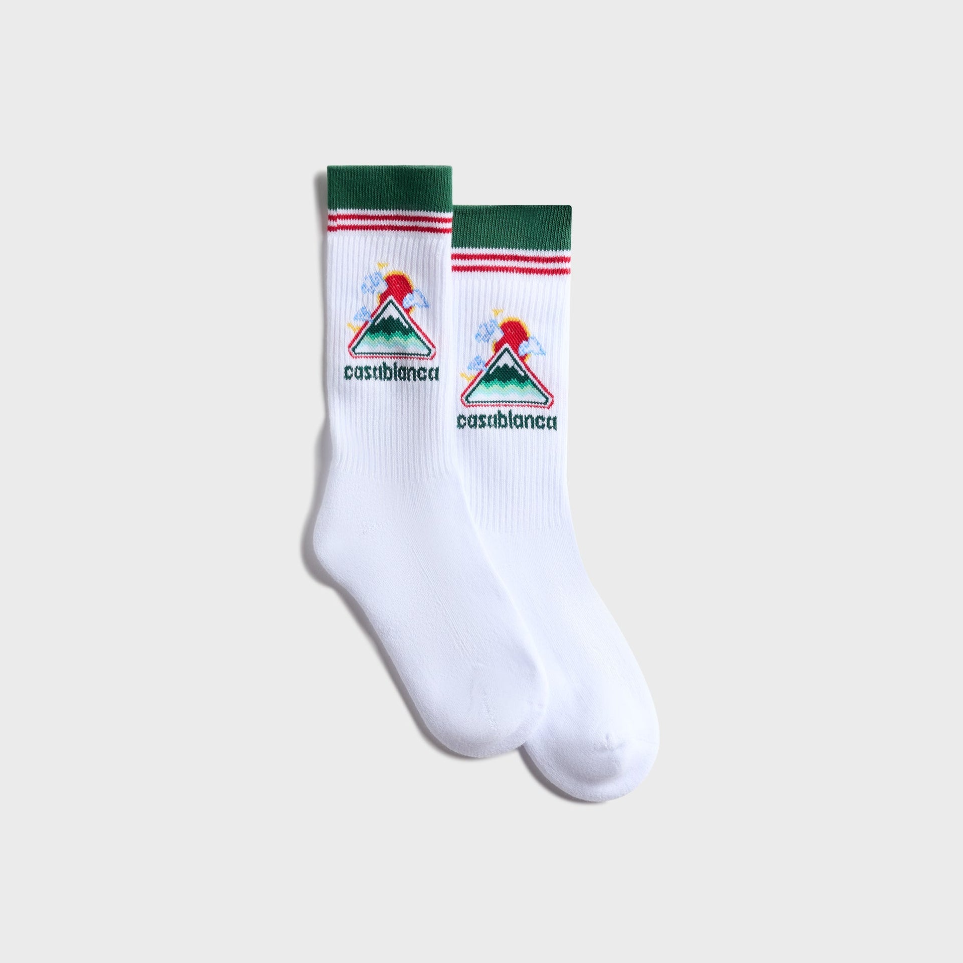 Casablanca Printed Sports Socks Montagne Ondulee in White