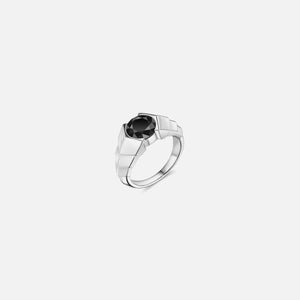 VL Cepher Arris Ring in Sterling Silver with Black Diamond - Silver / Black