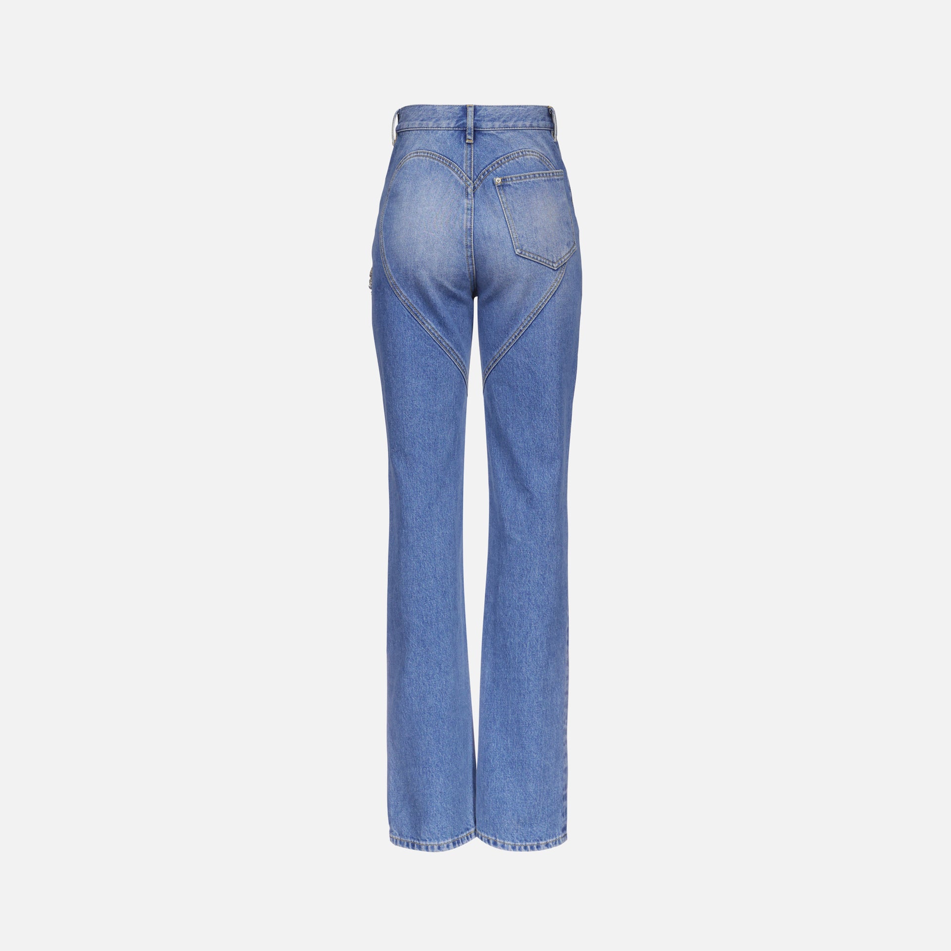 Area Distressed Crystal Jean - Light Indigo