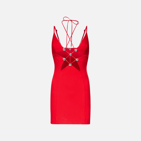 Area Star Cutout Mini Dress - Scarlet