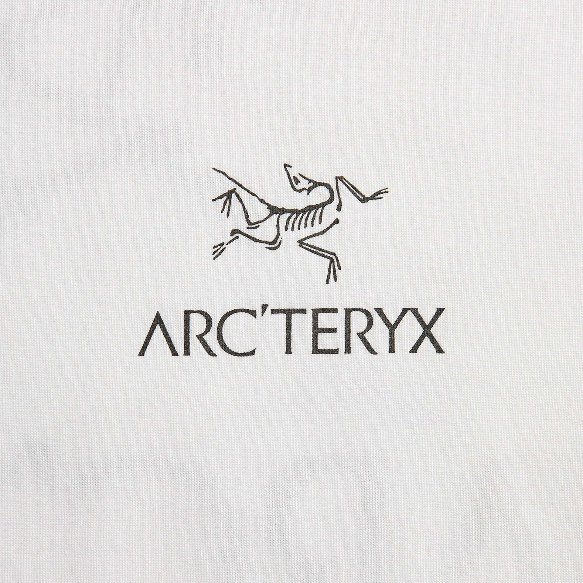 Arc'teryx Kragg SL Cotton Bird Word Short Sleeve Tee - White Light / Black