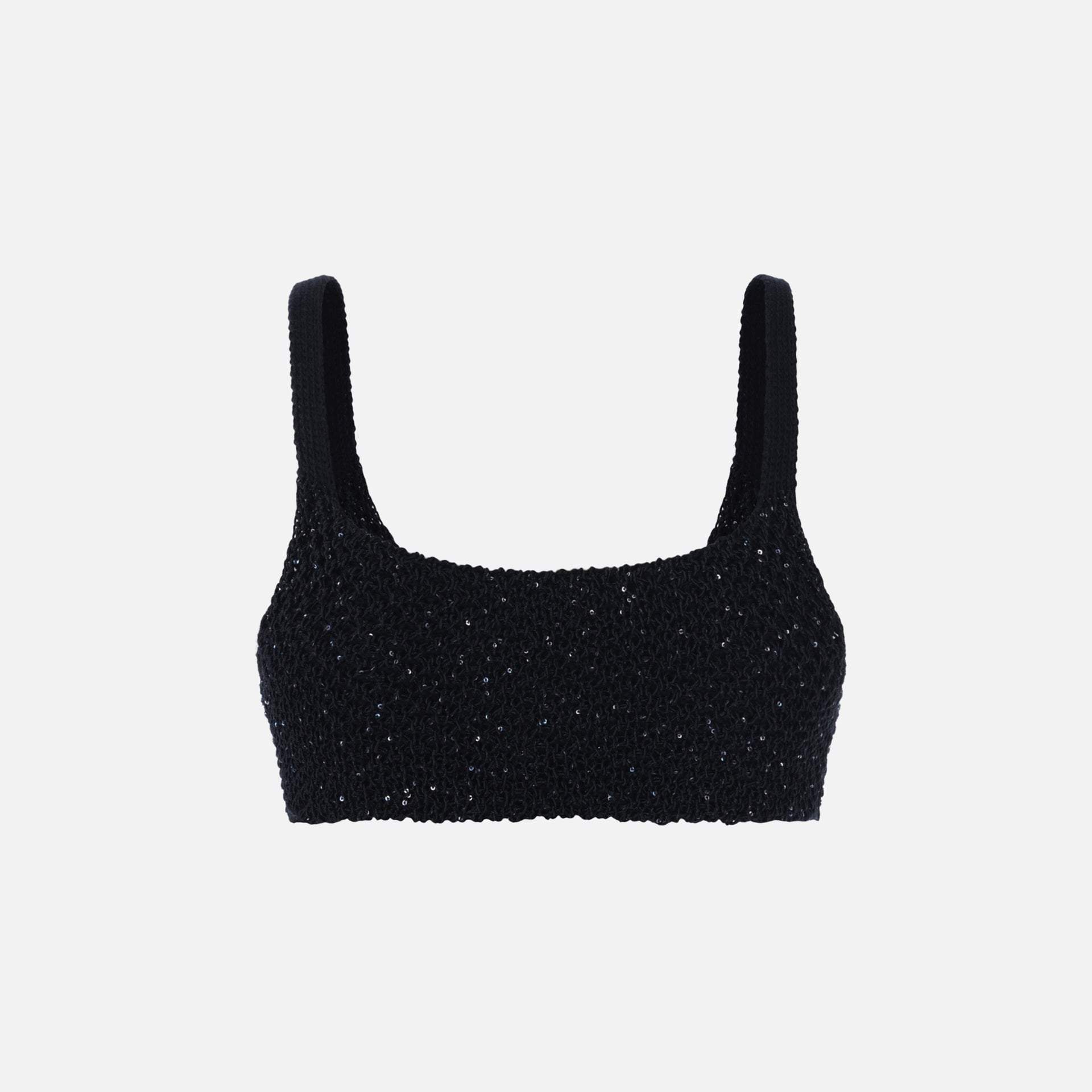 Asta Resort Grace Sequined Crop Top - Black