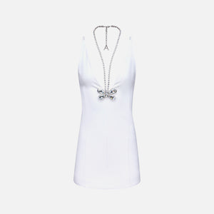 Area Crystal Butterfly Mini Dress - White