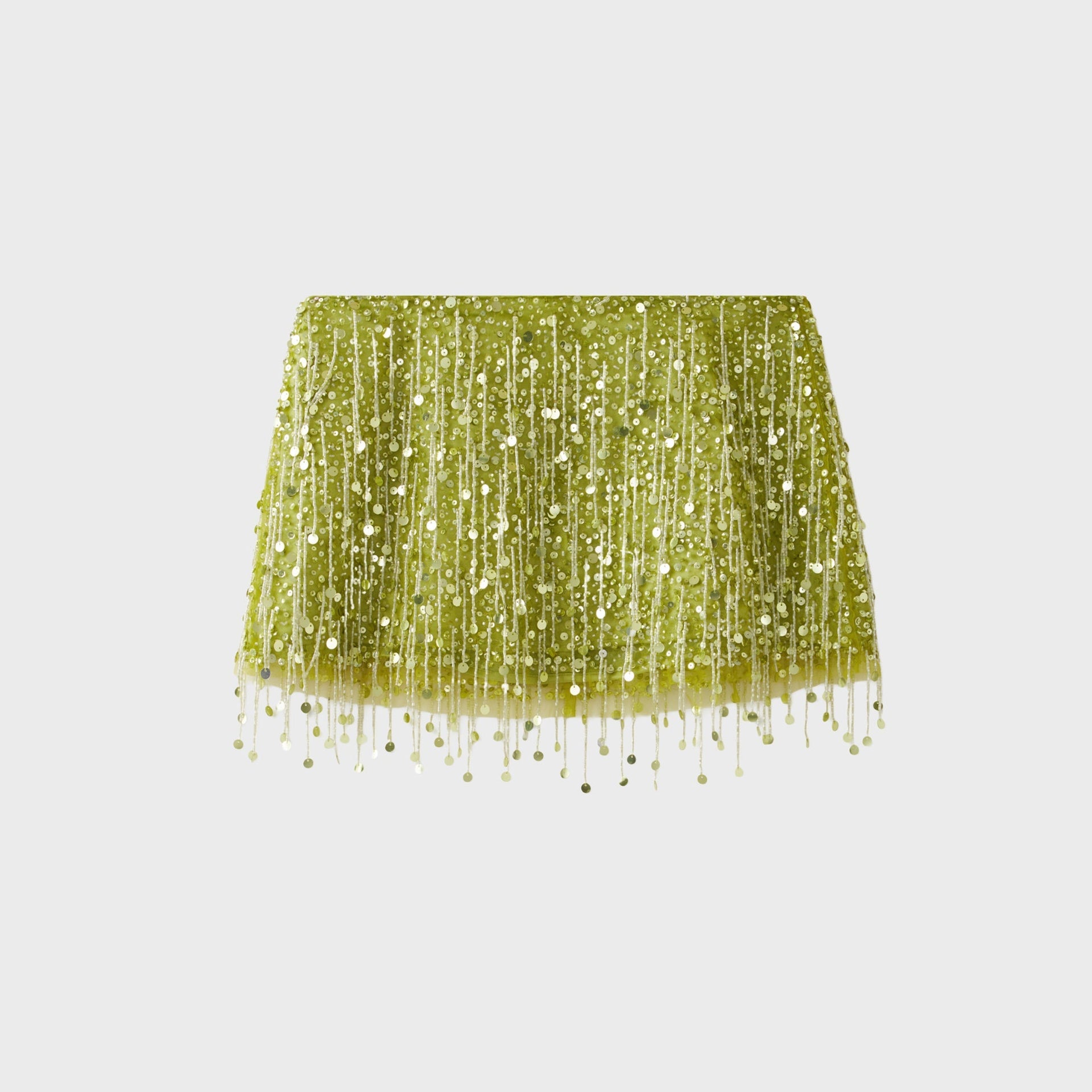 yasmin hand beaded mini dress - chartreuse Asta Resort Yasmin Hand Beaded Mini Dress in Chartreuse Size Small / AU 8