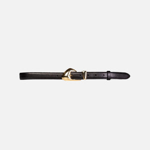 Black Suede Studio Slim Arrow Leather Belt - Black