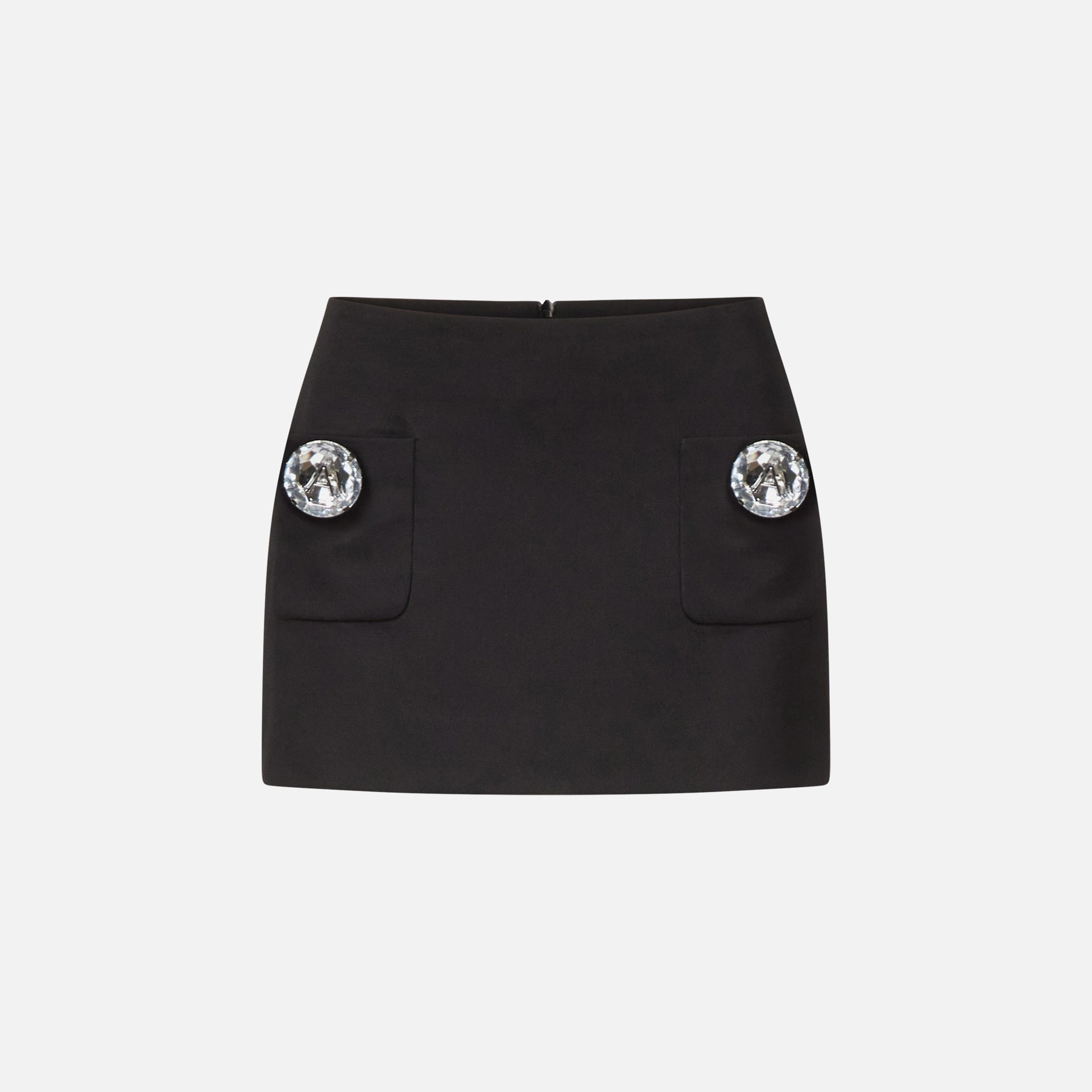 Area Jumbo Crystal Mini Skirt - Black