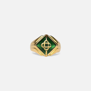 Casablanca Gold Plated Crystal Ring - Green