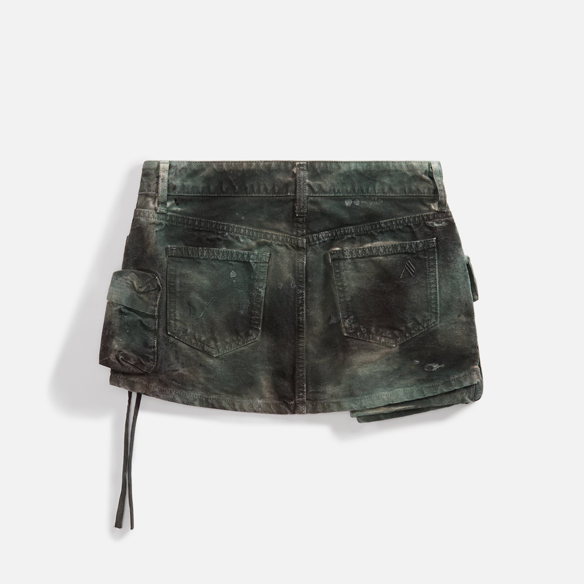 The Attico Fay Mini Skirt - Green Camo