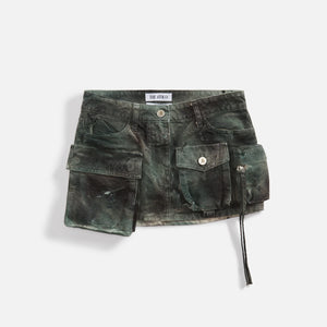 The Attico Fay Mini Skirt - Green Camo