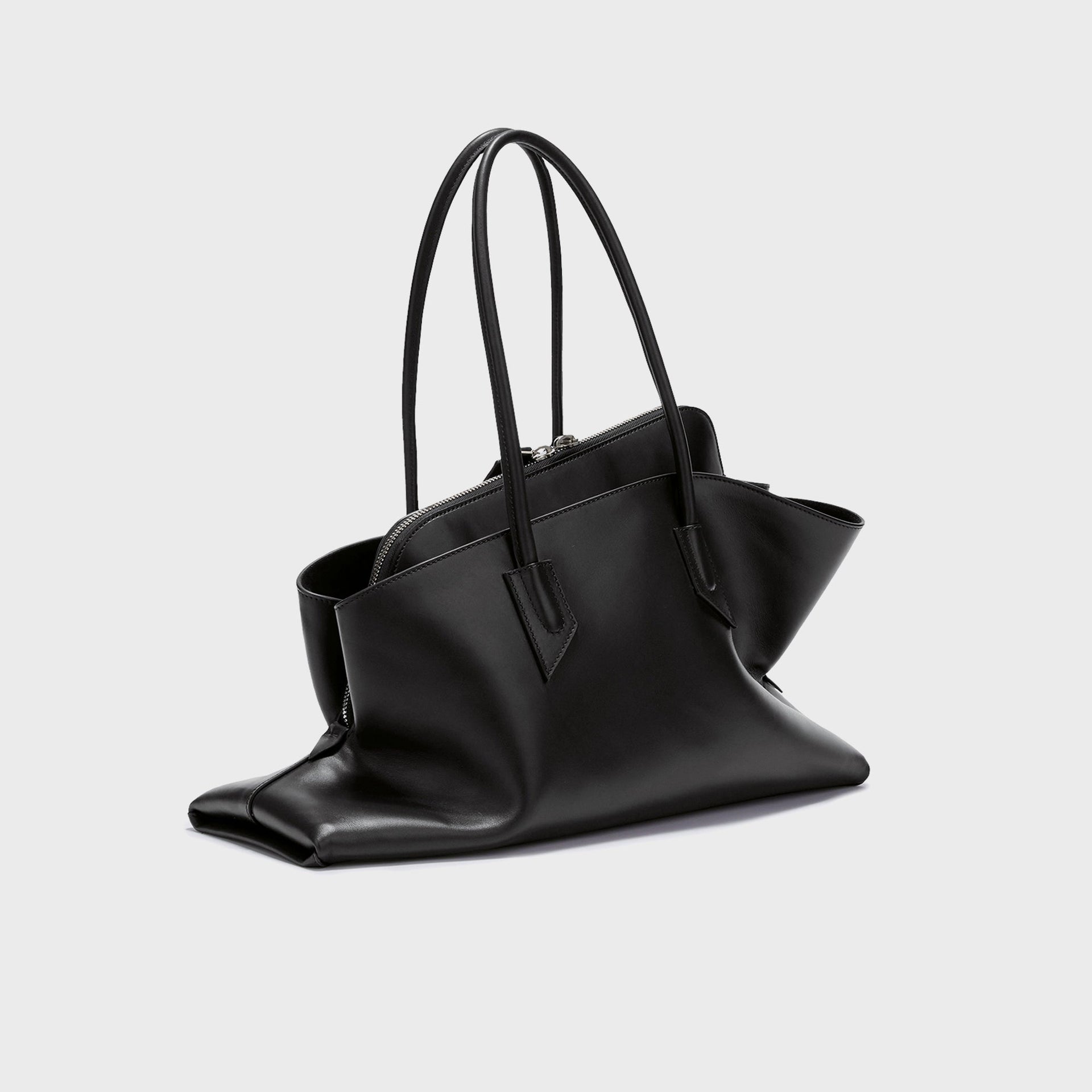 The Attico La Passeggiata Medium Top Handle Bag - Black