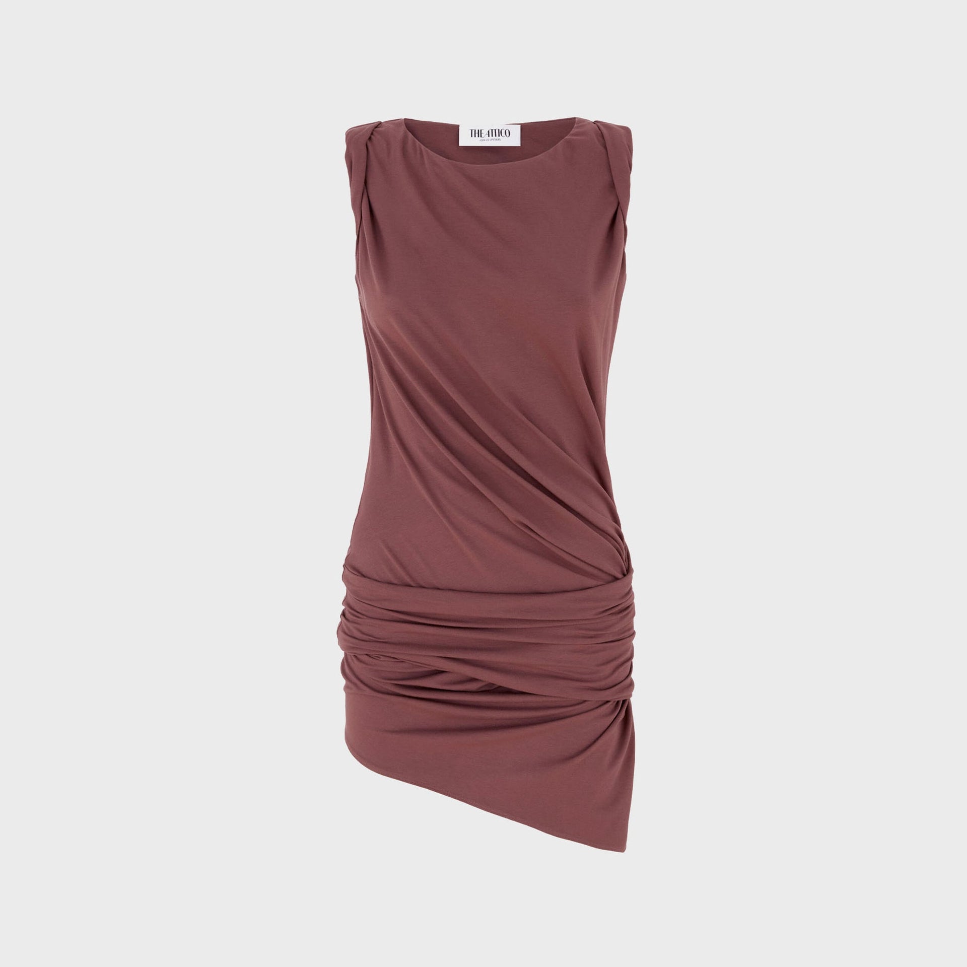 The Attico Mini Dress in Dark Mauve