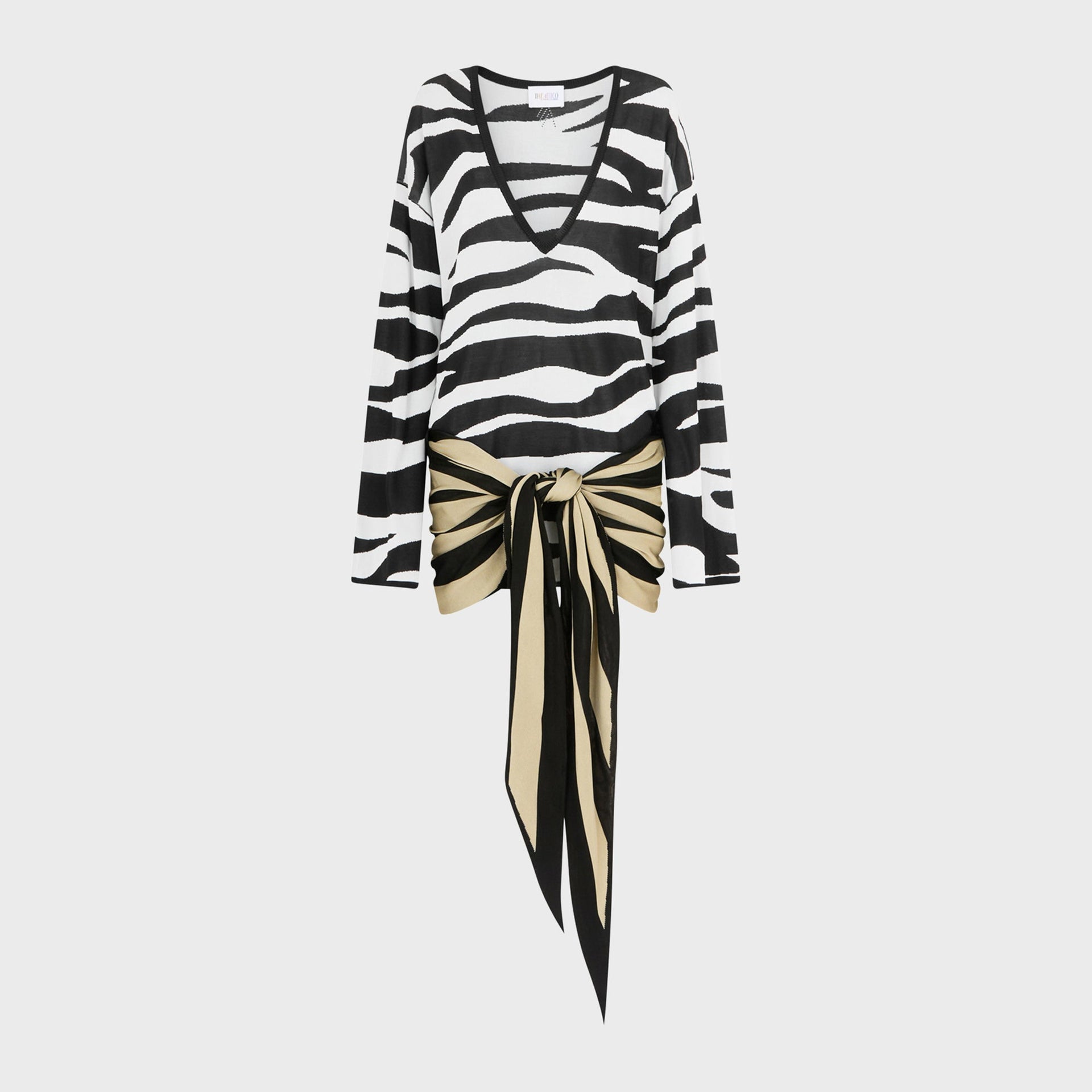 The Attico Zebra Mini Dress - Black / White