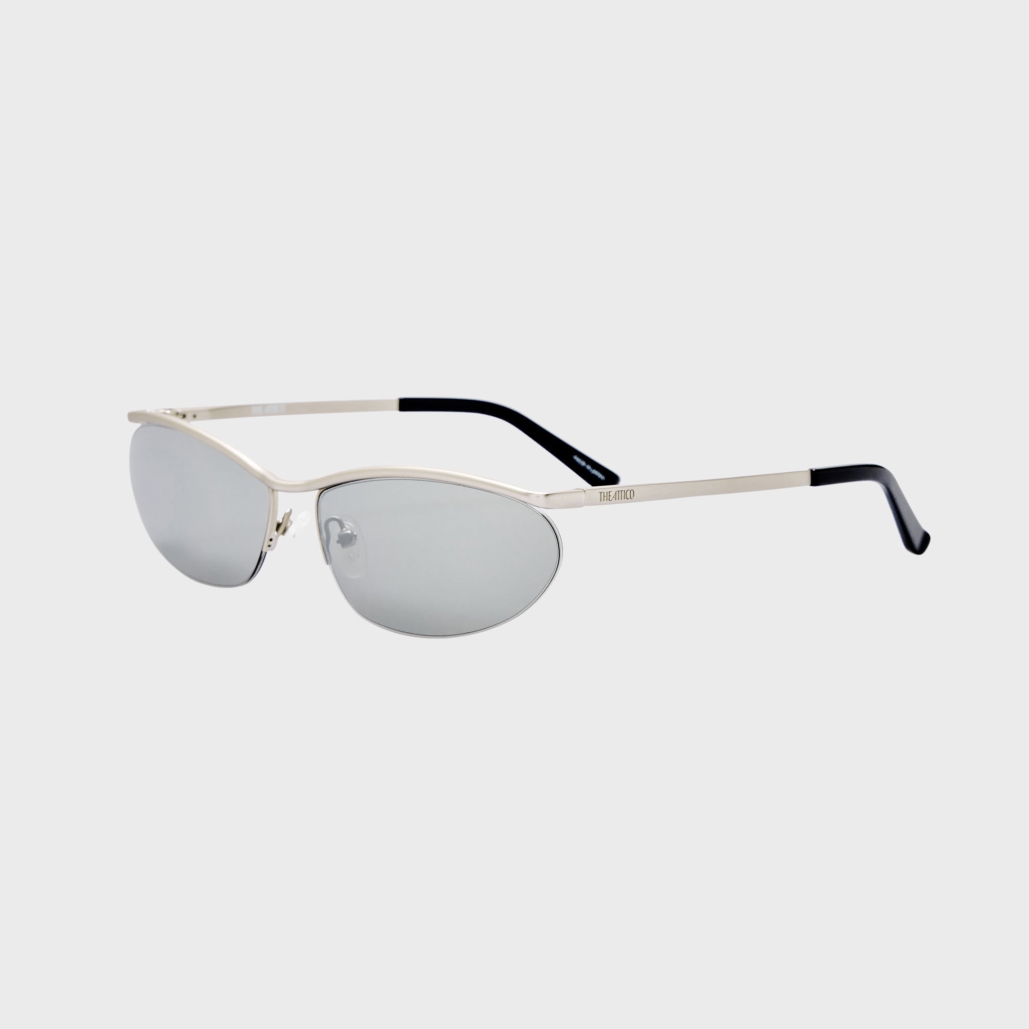 The Attico Charlotte Sunglasses - Matt Silver / Silver Mirror – Kith