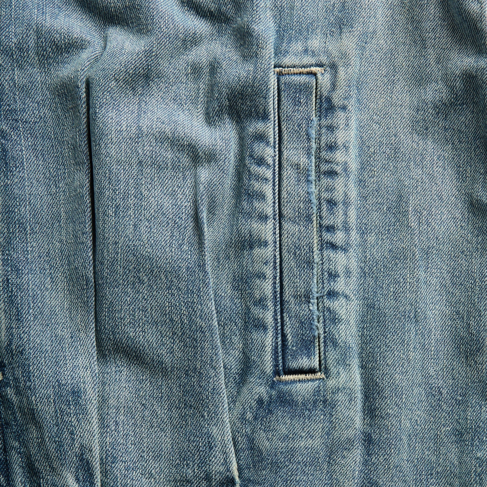 Auralee Faded Selvedge Light Denim Blouson - Light Indigo