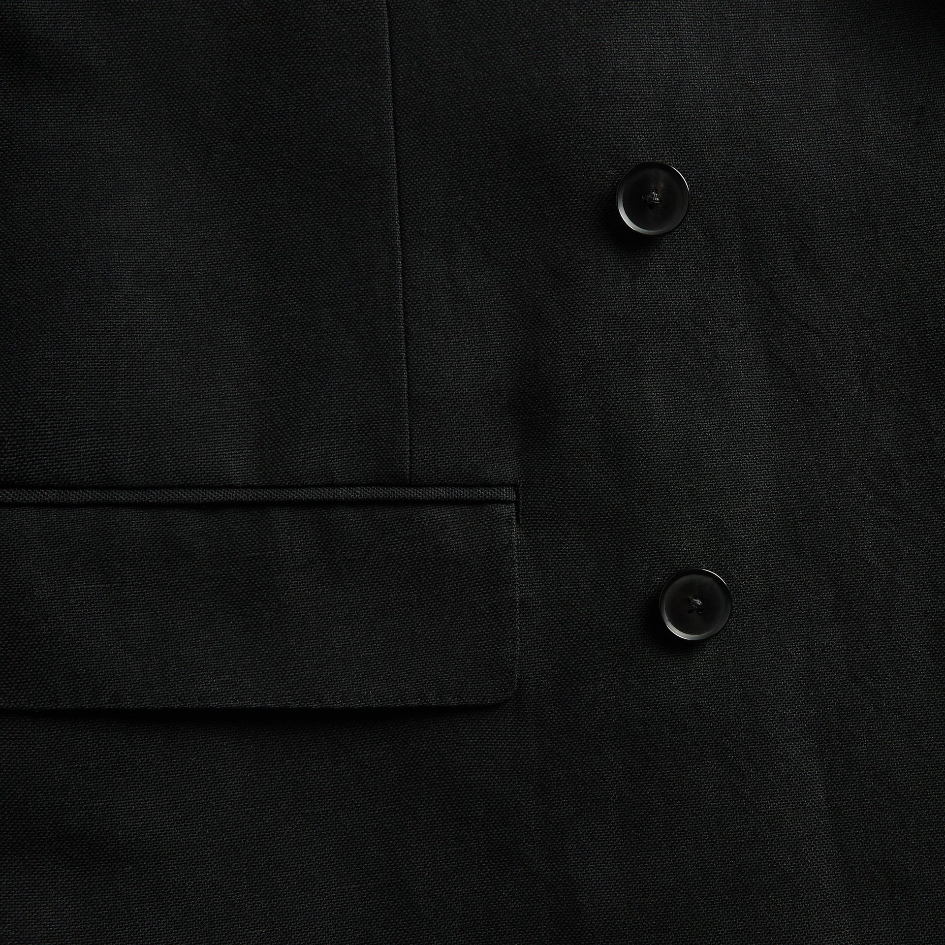 Auralee Wool Cotton Linen Ox Double-Breasted Jacket - Black