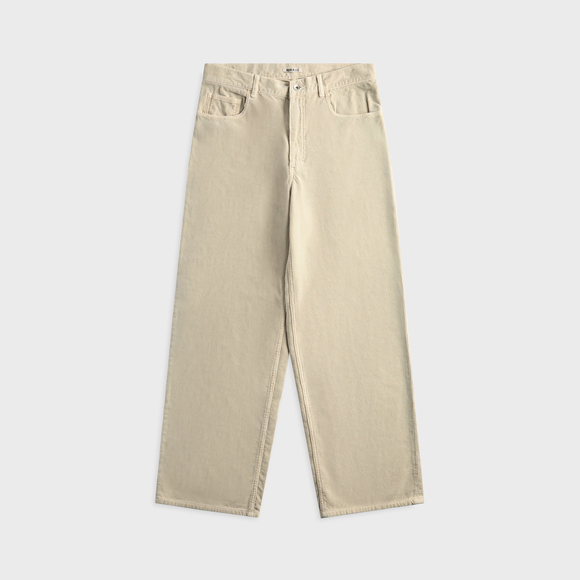 Auralee Garment-Dyed Finx Corduroy 5P Wide Pant - White / Khaki – Kith