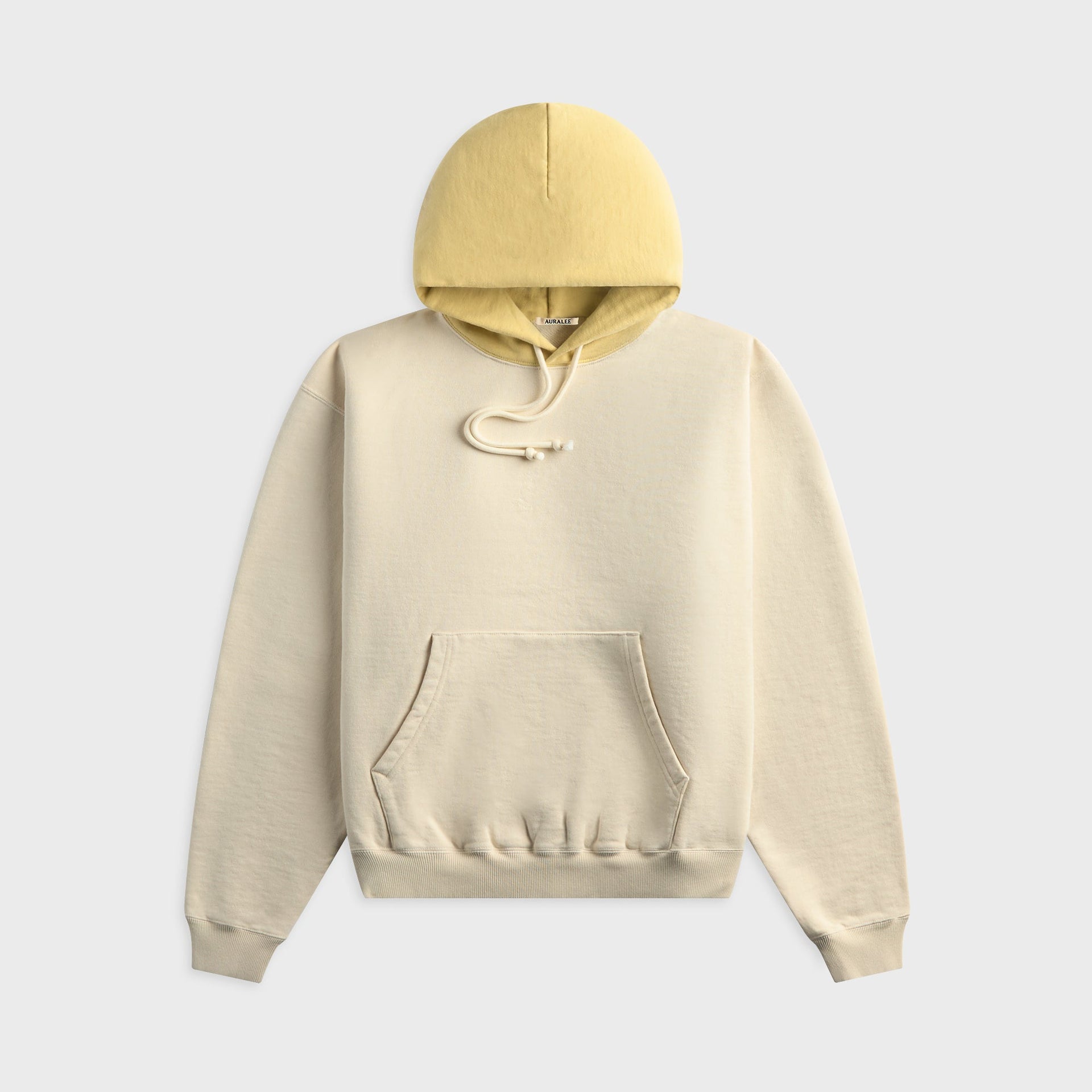 Auralee Smooth Soft BD Sweat P/O Parka - Smoky White / Light Yellow