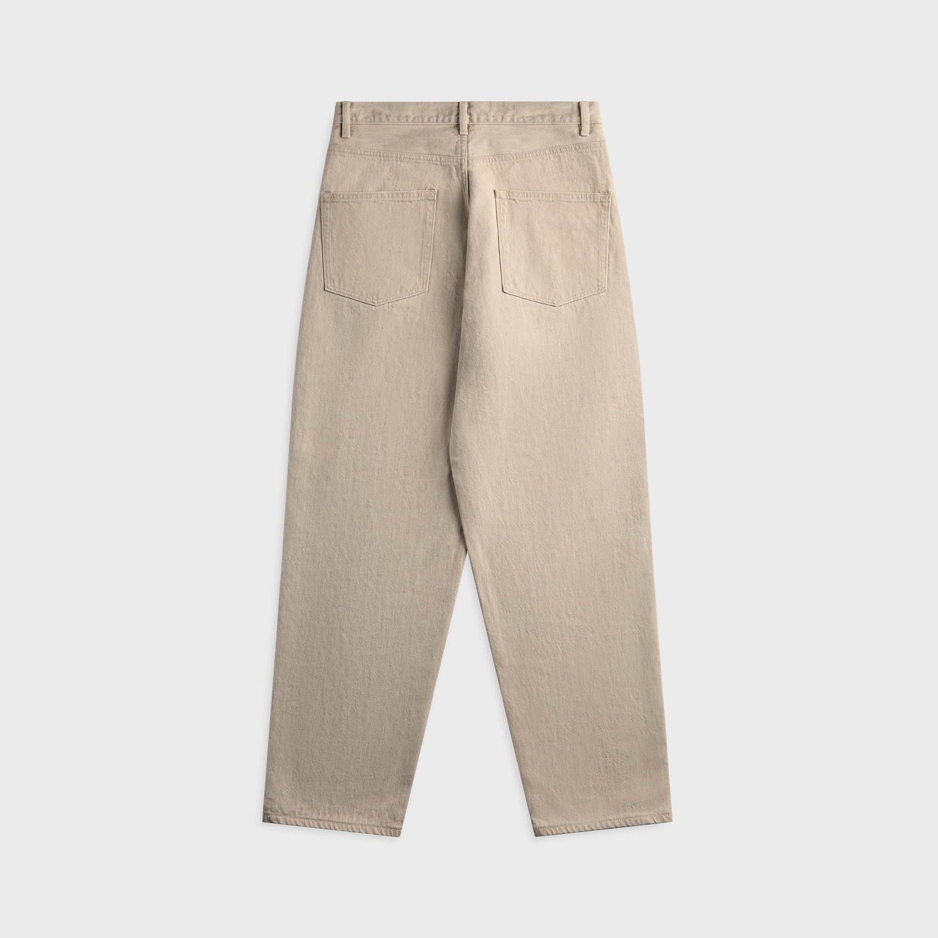 Auralee Wide Leg Twist Brown Cotton Jean - Light Gray