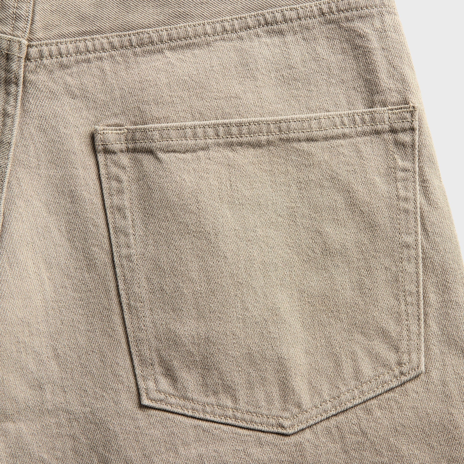 Auralee Wide Leg Twist Brown Cotton Jean - Light Gray