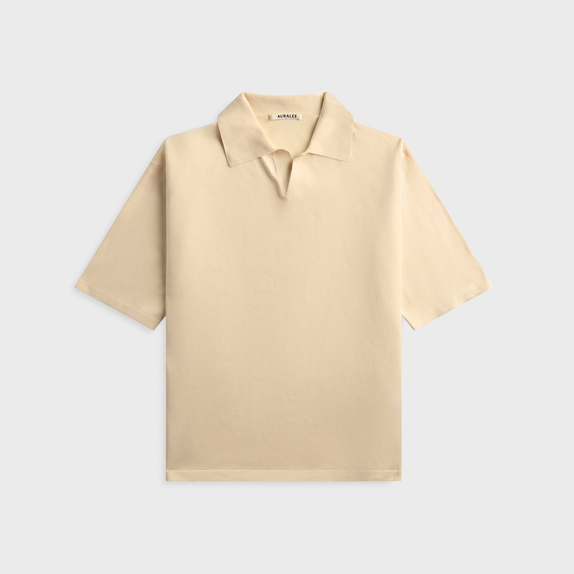 Auralee High Gauge Tussah Silk Knit Skipper Polo - Ivory – Kith